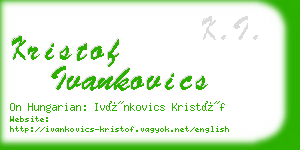 kristof ivankovics business card